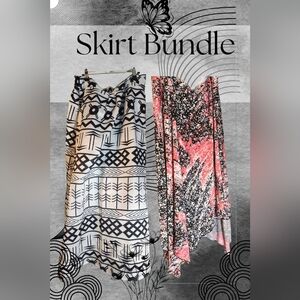 Black & White Geometric and Avenue Pink Floral Maxi Skirts